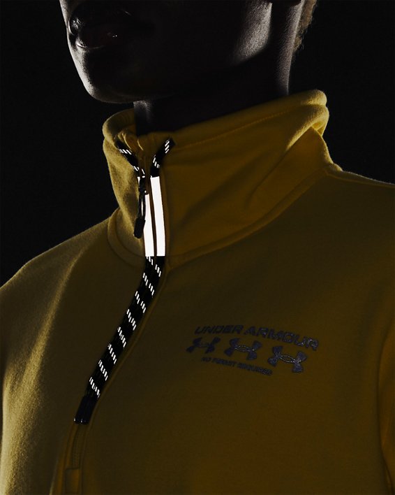 Women's UA Run Trail Crop ½ Zip, Yellow, pdpMainDesktop image number 4
